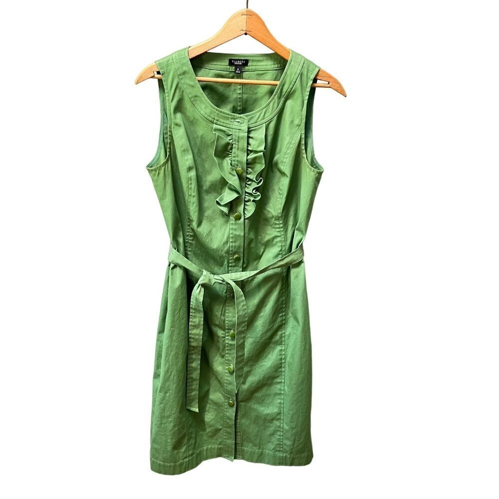 Talbots Mossy Green Knee Length Dress- Size 8
